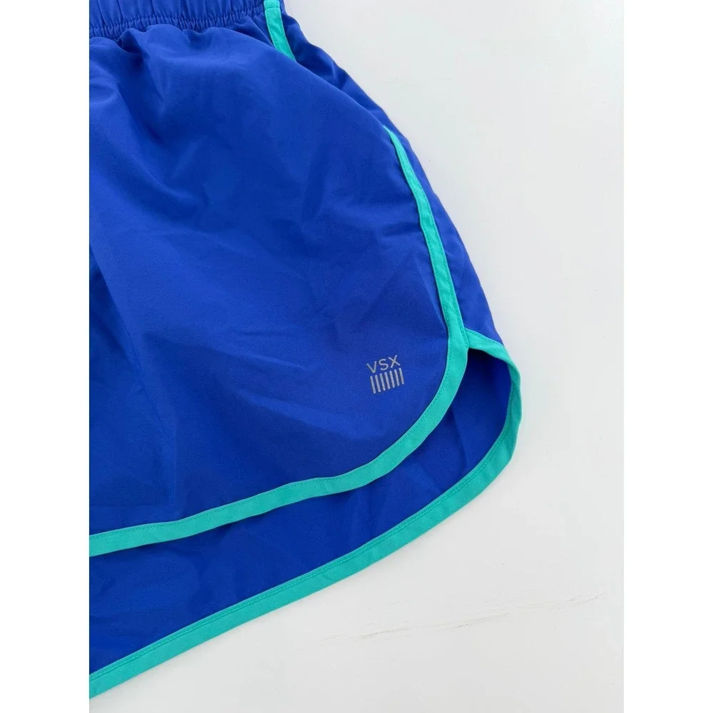 Victoria Secret Running Shorts The Player VSX‎ Sport Women Medium Blue Teal Trim